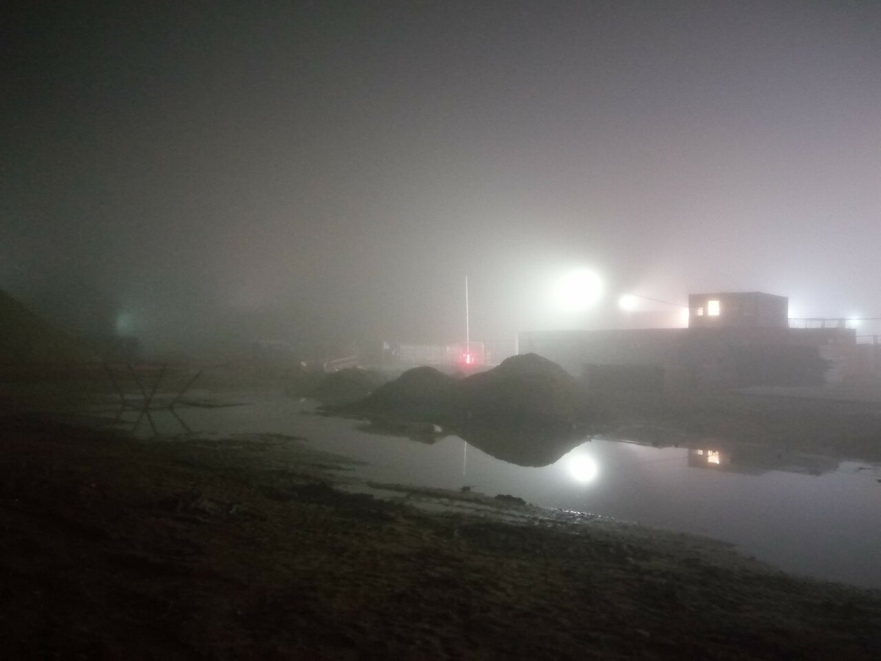 Foggy Construction Site